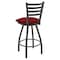 Holland Bar Stool Co 25" Swivel Counter Stool, Pewter Finish, Graph Ruby Seat X410 - alternate 3
